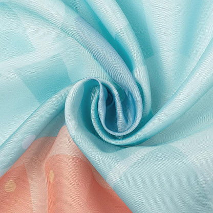 Sunlit Lovely Cartoon Sea Creatures Fabric Shower Curtain for Kids, Whale Turtle and Fish Bathroom Decor Curtain for Girls and Boys